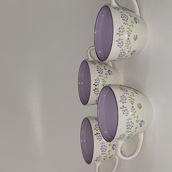 True Living Other - 💐Trueliving Ceramic Floral 16 Oz Cups/Mugs With Floral Graphics - Lavendar